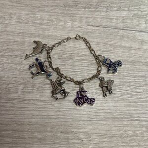 Vintage Silver Charm Bracelet with Animal Pendants